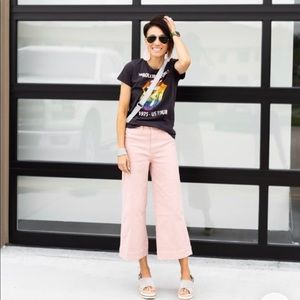 Madewell Emmett Wide Leg Crop in Oyster Pink 27